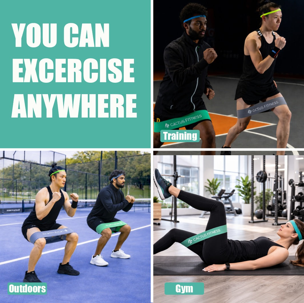 CACTUS FITNESS Resistance Non Slip Intermediate Power Bands Set 2pcs for Hips, Thighs,Legs,Butt,Glutes for Men and Women