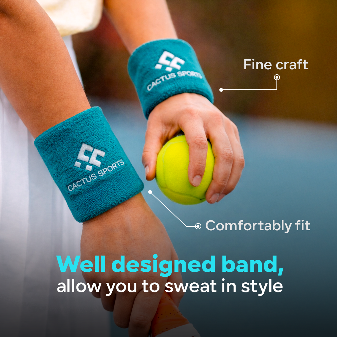Cactus sports Wrist sweatband breathable extra soft sweat Absorbent for Men & Women for sports ( Customized Logo available)